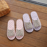 FLORAL COTTON LINEN SLIPPERS WITH SOFT SOLE_CWSHF0174