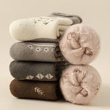 Ultra Thick Fleece Flip Cuff Warm Socks_Cwms03157