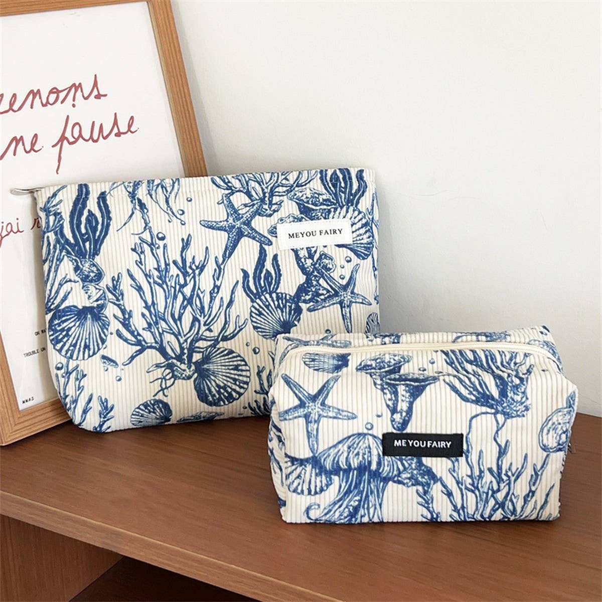 Corduroy Makeup Bag Large Travel Wash Hand Pouch_Cuab00734