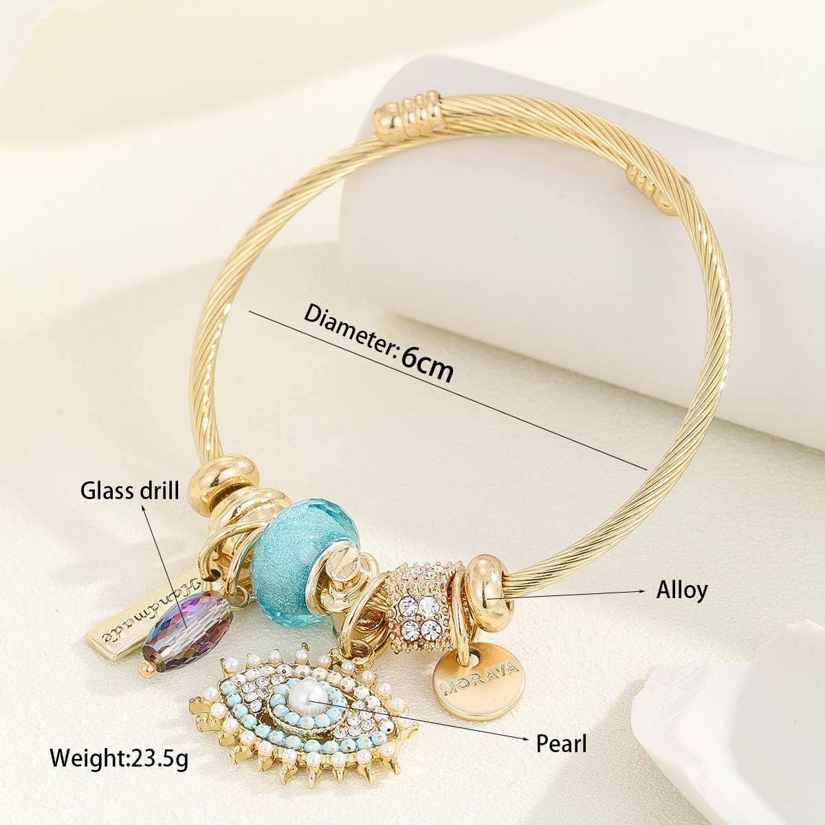 DIY GOLD STAINLESS STEEL ADJUSTABLE COUPLE BRACELET_CWMM8592
