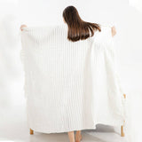 LIGHTWEIGHT COZY BRAIDED STRIPED THROW_CWMM0205