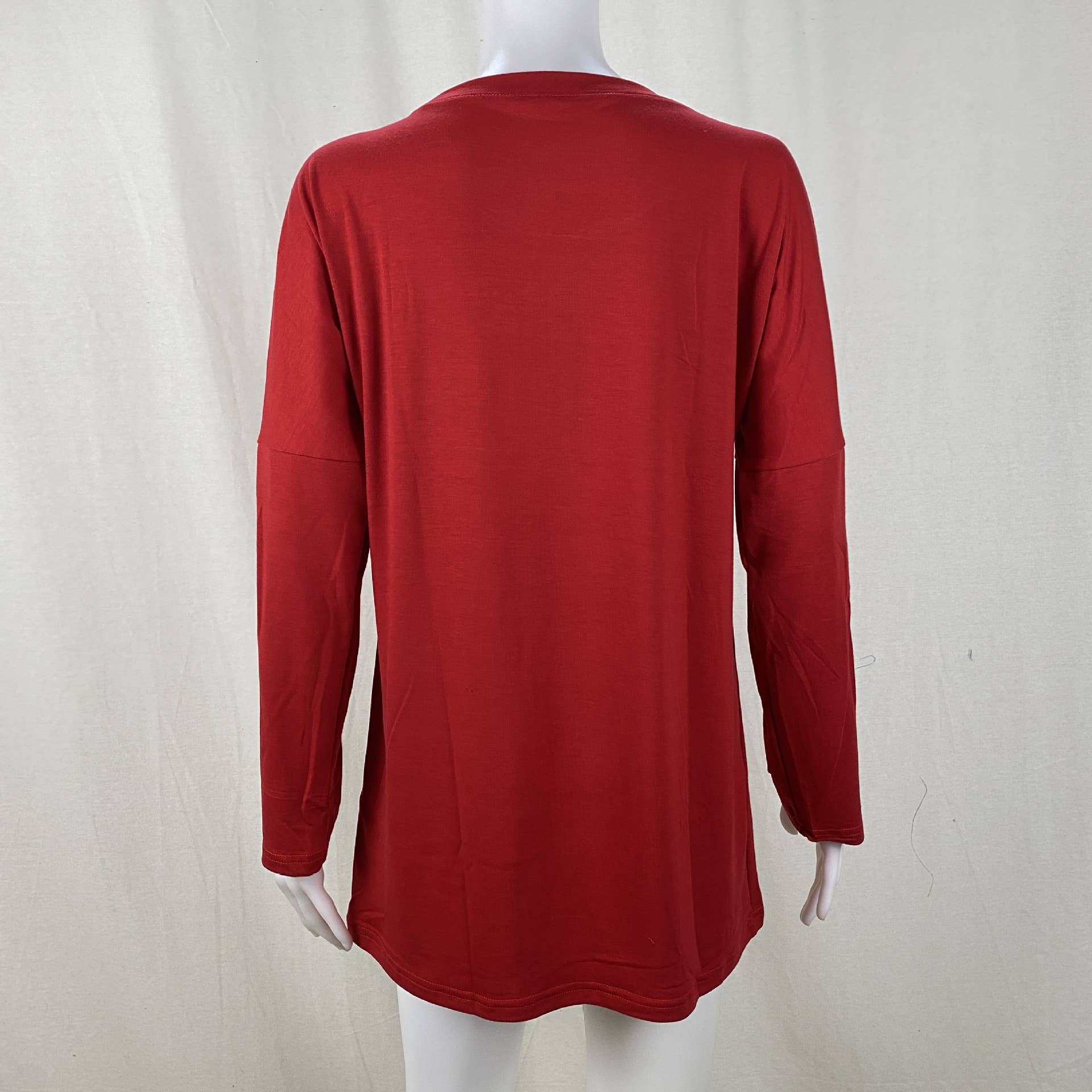 Solid-Color Loose Round-Neck Pocket T-Shirt