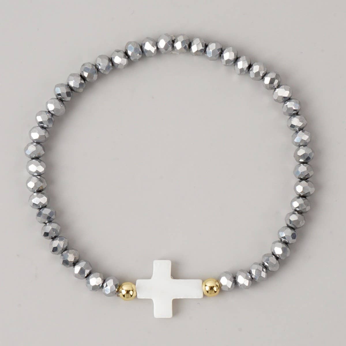 CROSS COLORED CRYSTAL HANDMADE BRACELET_CWMM3819