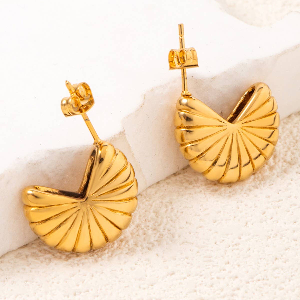 RETRO SIMPLE DESIGN STAINLESS STEEL EARRINGS_CWMM3600