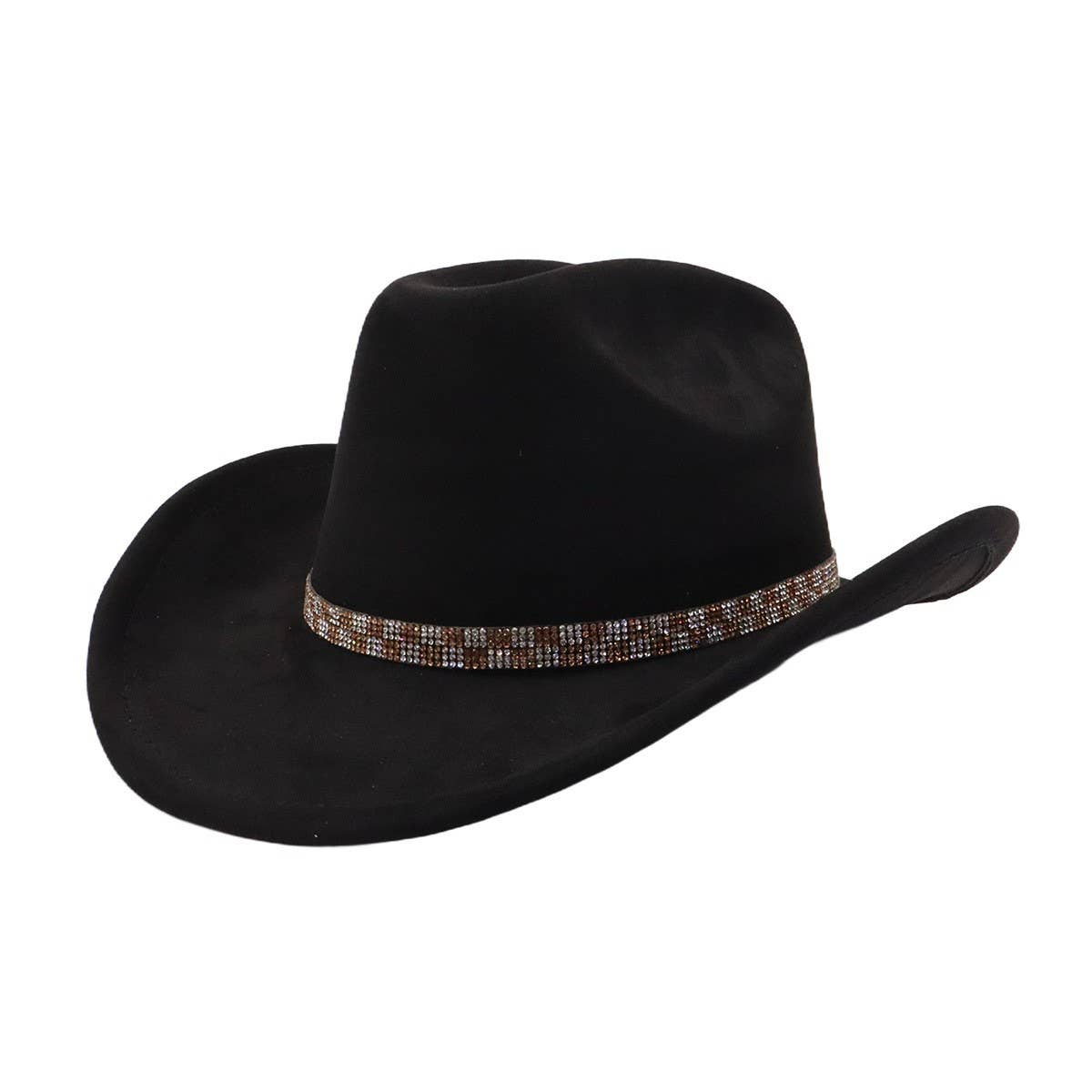Unisex Suede Western Cowboy Jazz Fedora Hat_Cwah04417