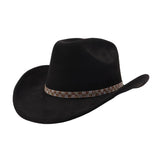 Unisex Suede Western Cowboy Jazz Fedora Hat_Cwah04417