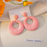 BOHEMIAN HOLIDAY STYLE ROUND COLORFUL EARRINGS_CWAJE1852