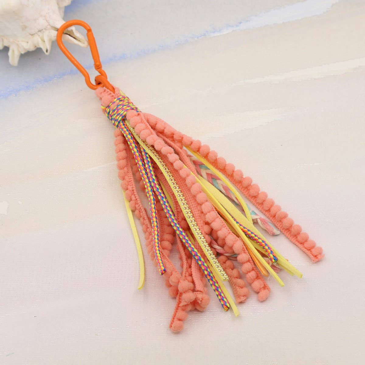 SOLID COLOR BOHEMIAN STYLE LONG TASSEL KEYCHAIN_CWMM3549