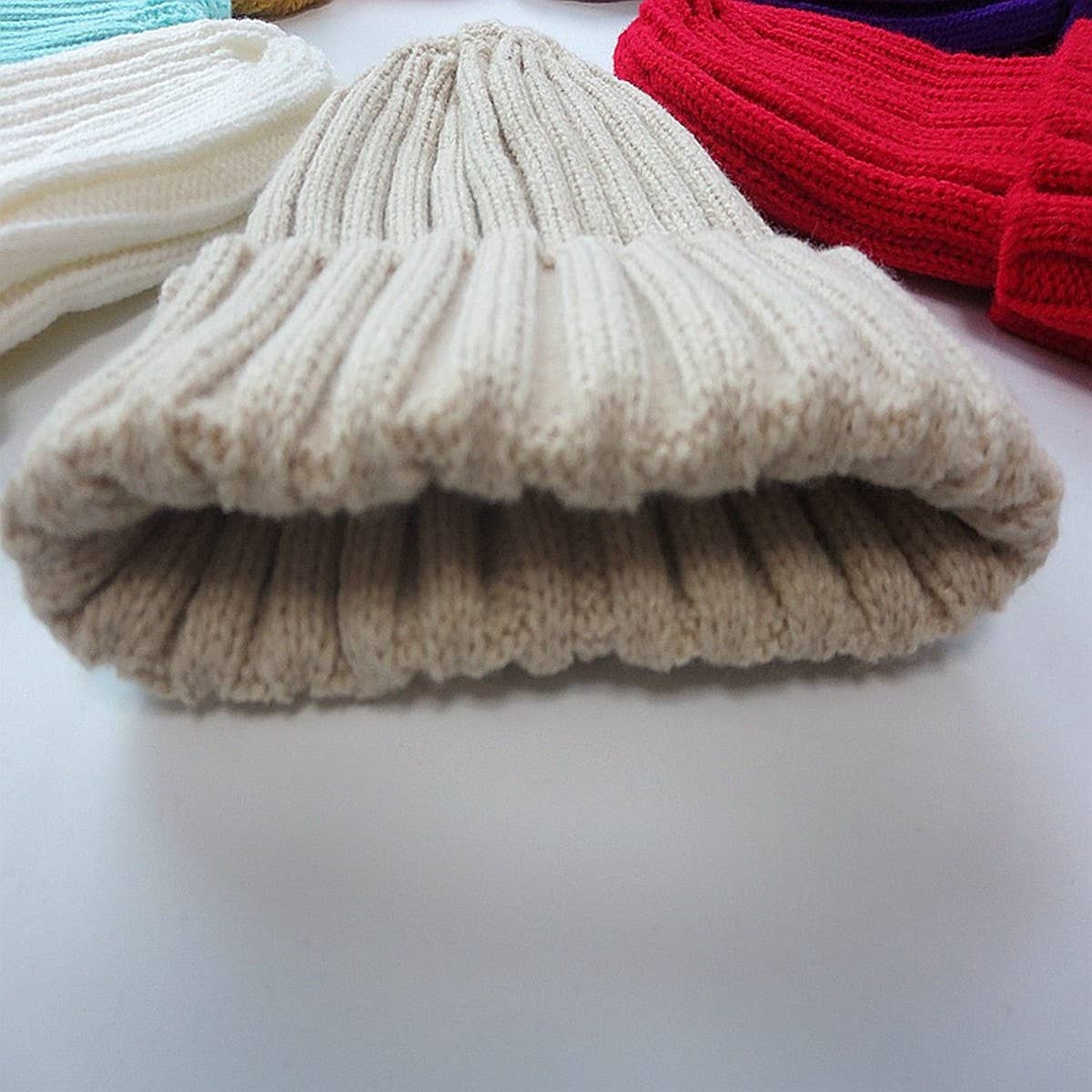 Cwah04351_Kids Solid Color Knit Beanie Hat Winter