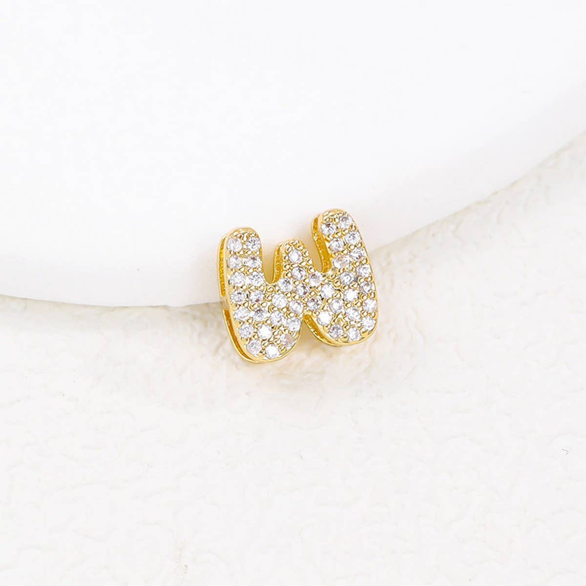 Tiny Zirconia Pendant 26 Letters Necklace_Cwmm5863