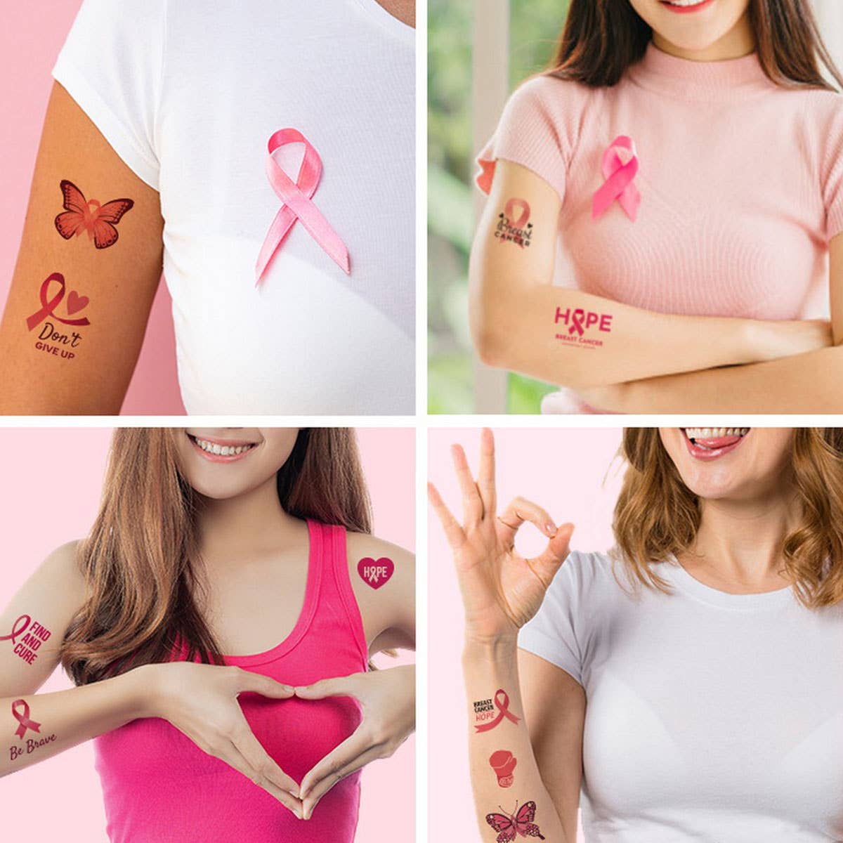 PINK RIBBON TATTOOS BREAST CANCER AWARENESS_CWMM8380
