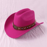 BOHO WESTERN WIDE BRIM FELT HAT FOR TRAVEL SUN_CWAH3658