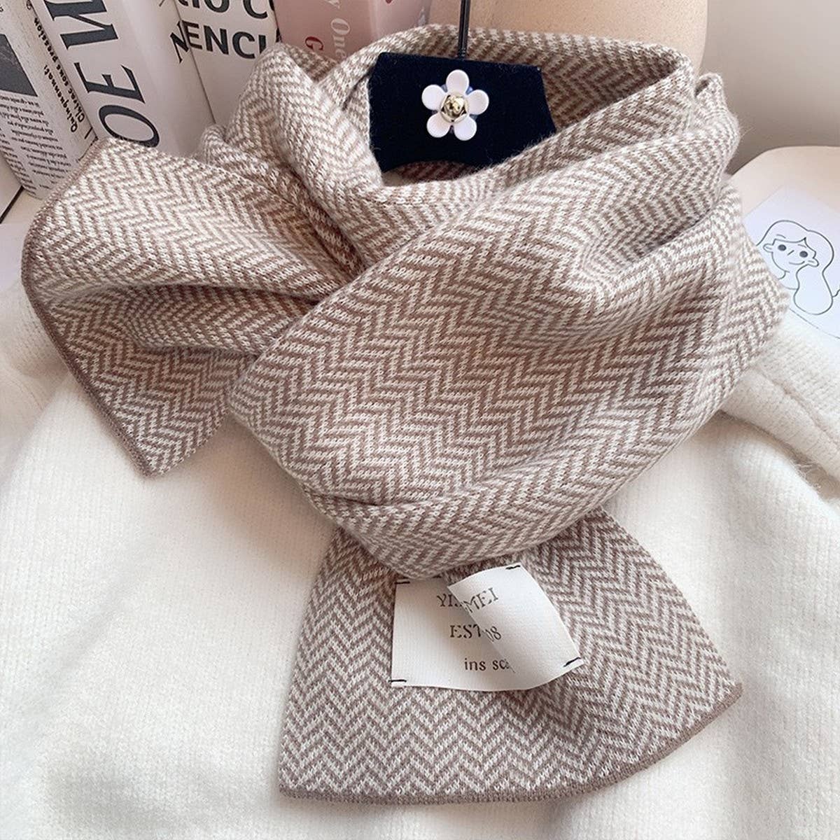 COZY KNIT SCARF THICK FAUX CASHMERE WINTER WRAP_CWASC1241