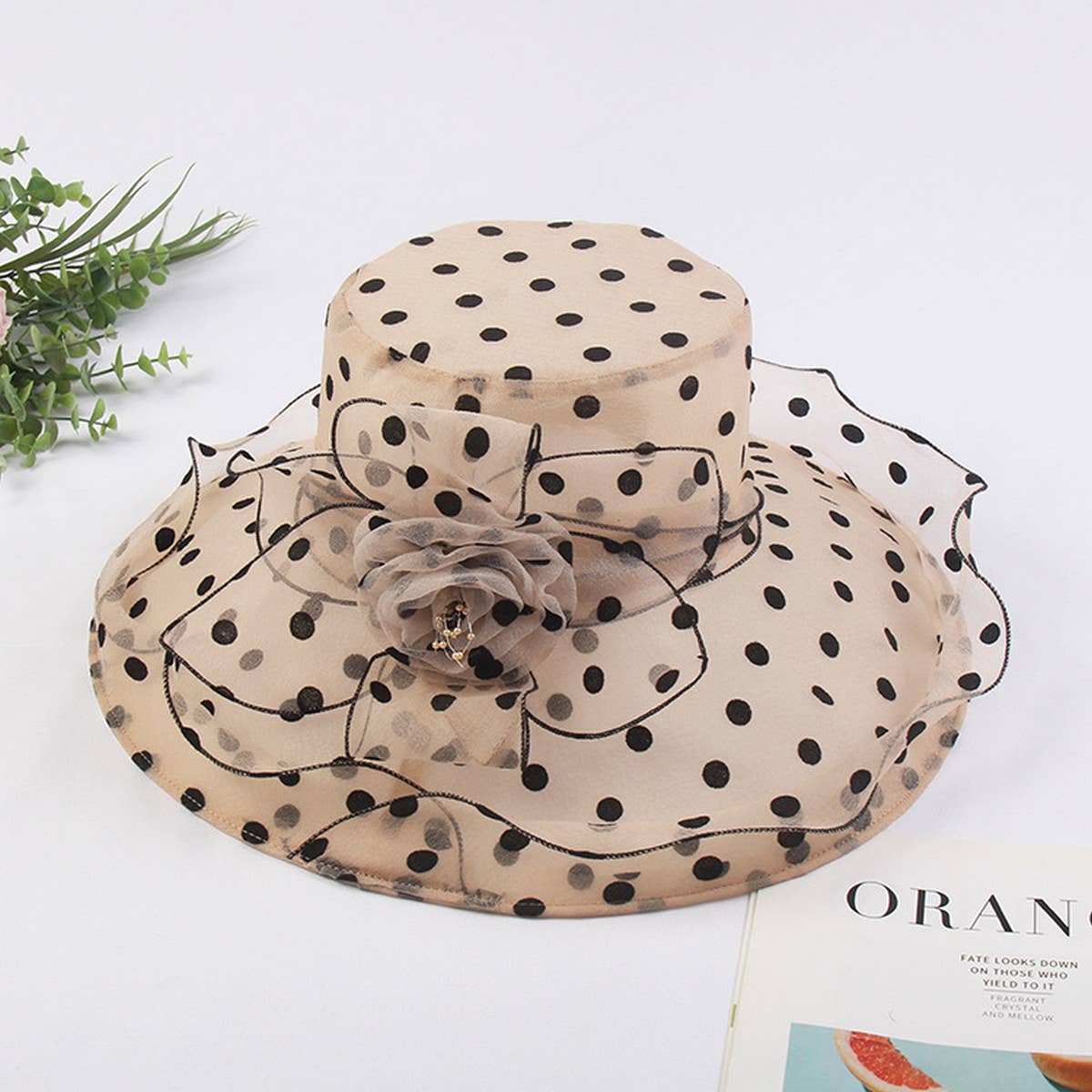 Women Mesh Wavy Edge Beach Sun Hat_Cwah1209