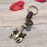 ALLOY SHRIMP CAR PENDANT RETRO COWHIDE KEYCHAIN_CWMM4791