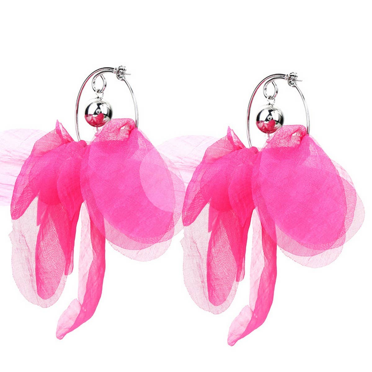 BOLD SOLID FABRIC HOOP EARRINGS ORIGINAL HANDMADE_CWMM6278