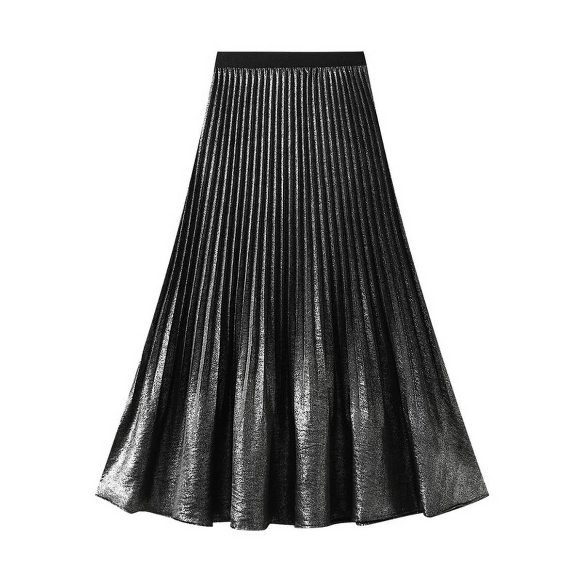 PLEATED HIGH WAIST MIDI SKIRT WITH FISHTAIL DESIGN_CWBMS0342