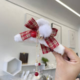 Christmas Fuzzy Hair Clip Bow Hair Claw Clip_Cwasc1594