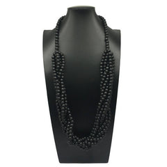 Vintage Hand-Woven Log Bead Long Necklace_Cwmm4731
