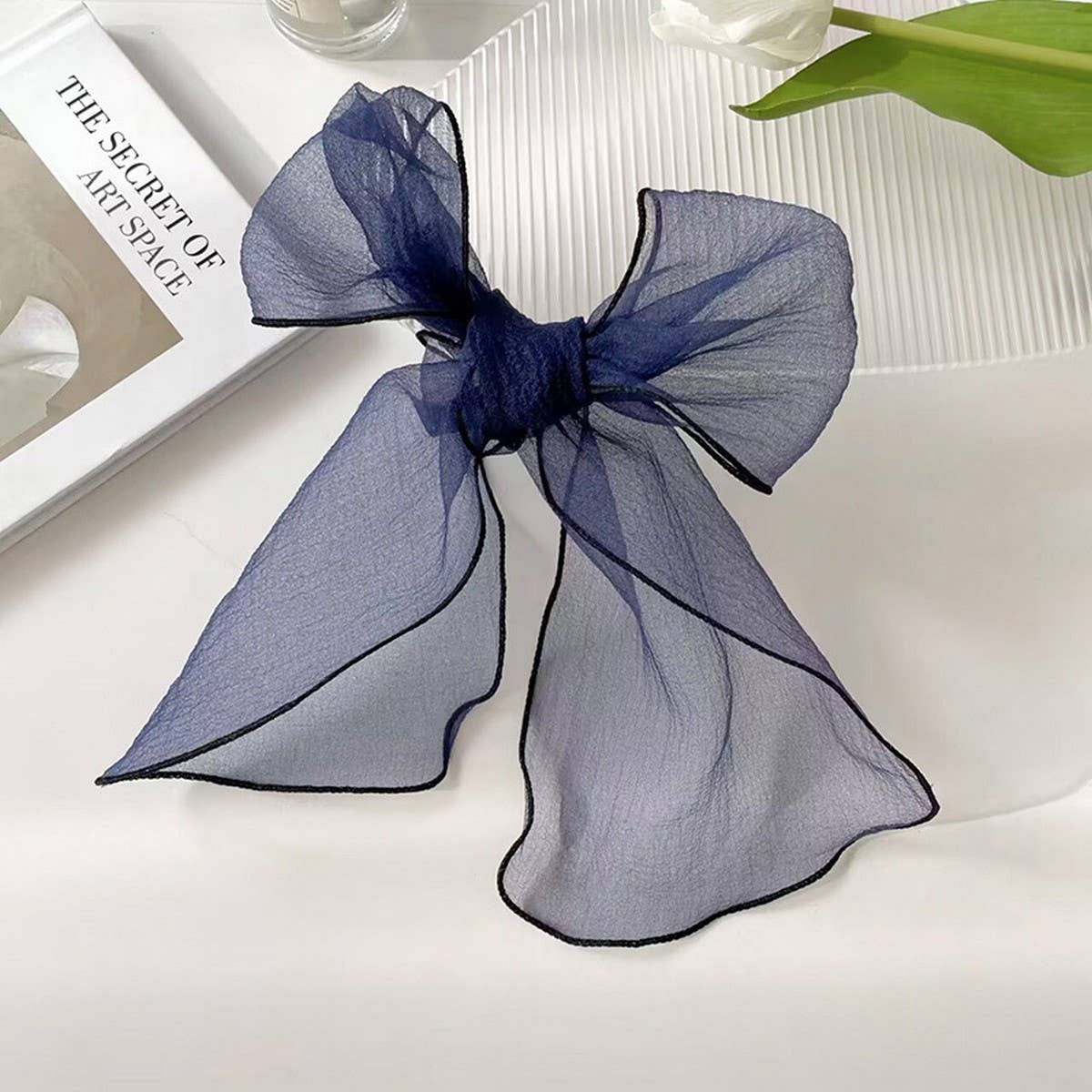 ORGANZA SOLID COLOR LONG SMALL SILK SCARF_CWASC0744