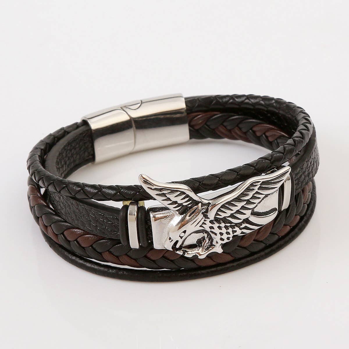 HANDWOVEN BRACELET STAINLESS STEEL MAGNET CLASP_CWAJE1514