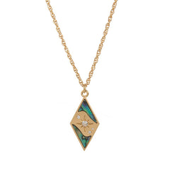 STAR MOON PENDANT LONG STATEMENT NECKLACE_CWMM6970