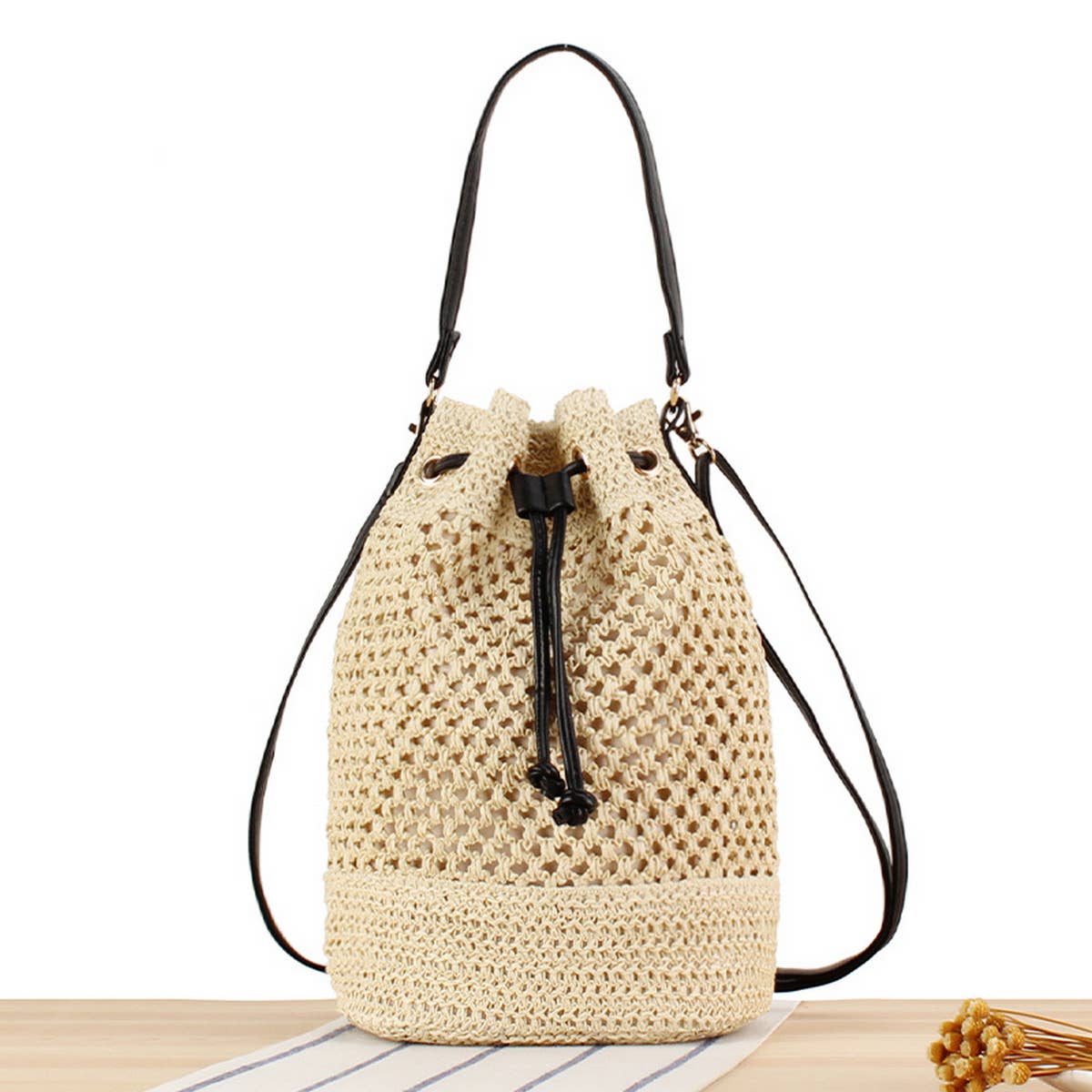 FASHION CROSSBODY BUCKET WOVEN BAG_CWAB2106