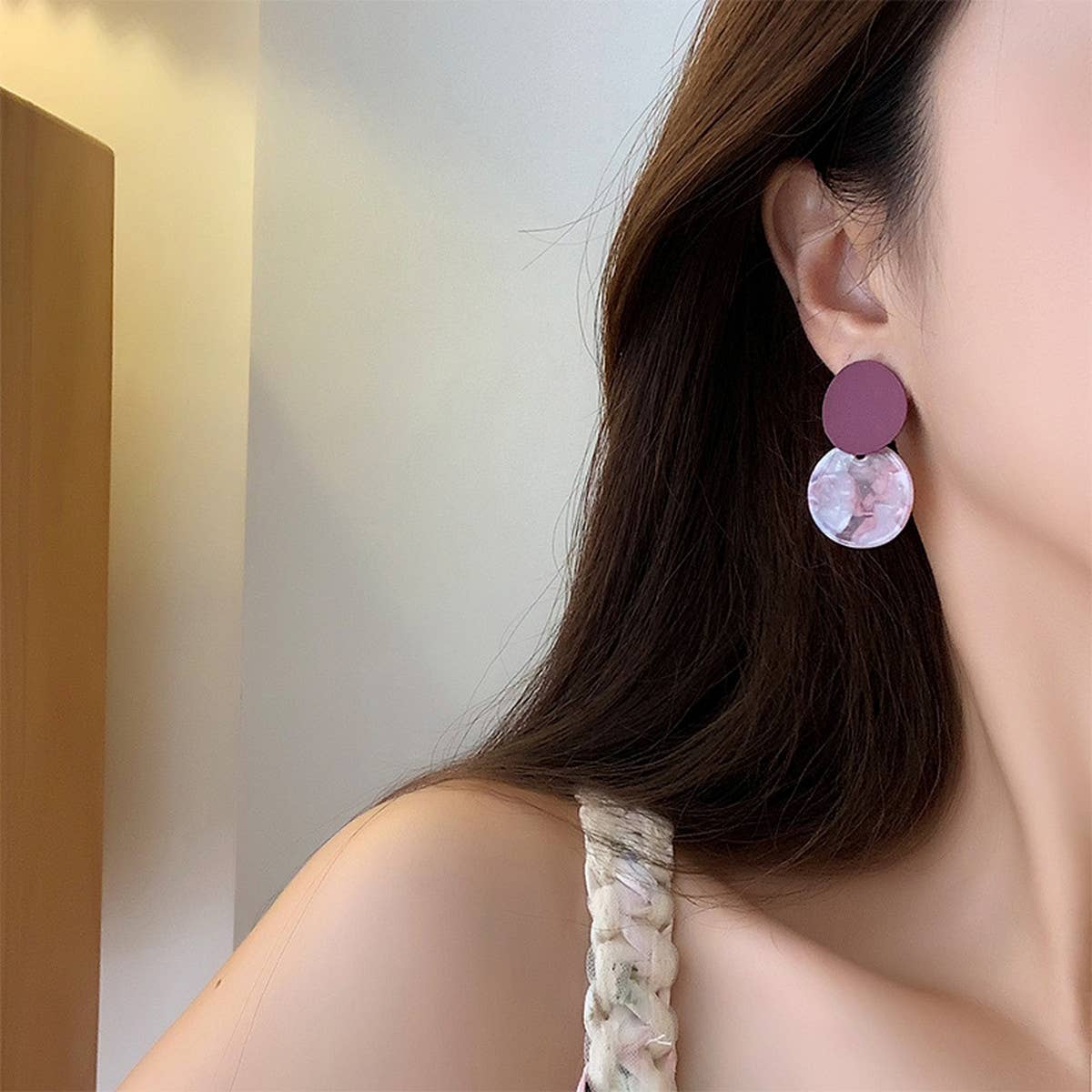 SIMPLE WARM COLOR SWEET EARRINGS_CWAJE1640