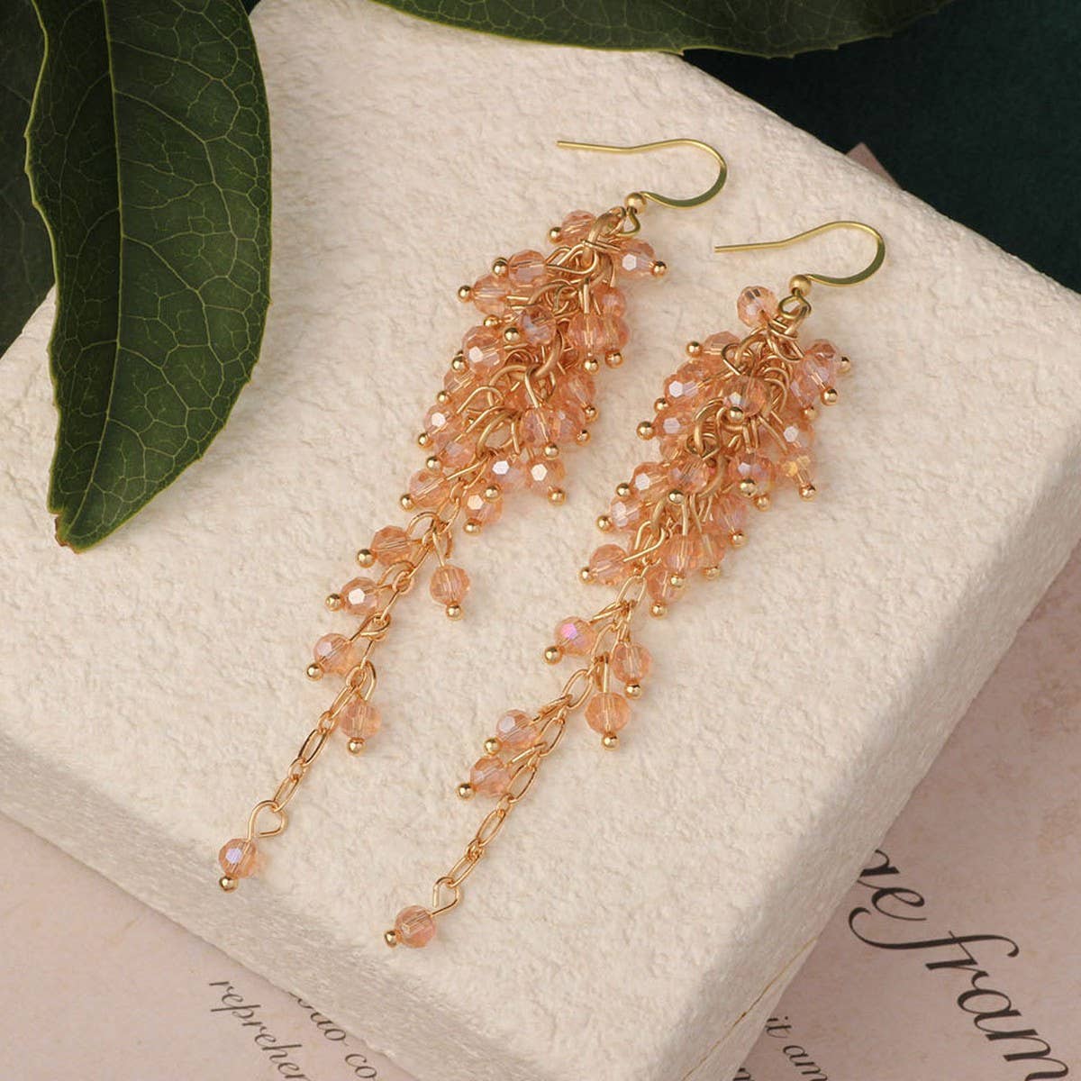 HIGH GRADE NATURAL STONE WOVEN COLORFUL EARRINGS_CWAJE3983