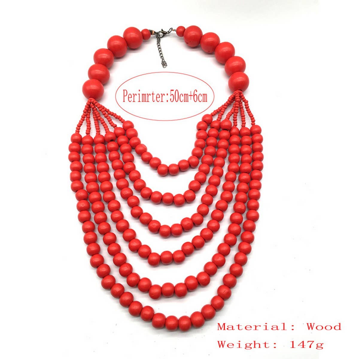 ETHNIC STYLE MULTI LAYER WOODEN BEADS NECKLACE_CWMM4979