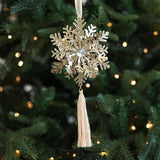 GOLD METAL SNOWFLAKE HANGING XMAS TREE DECOR_CWMM9680