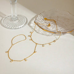 Trendy 18K Gold Multi-Zircon Toe Ankle Chain