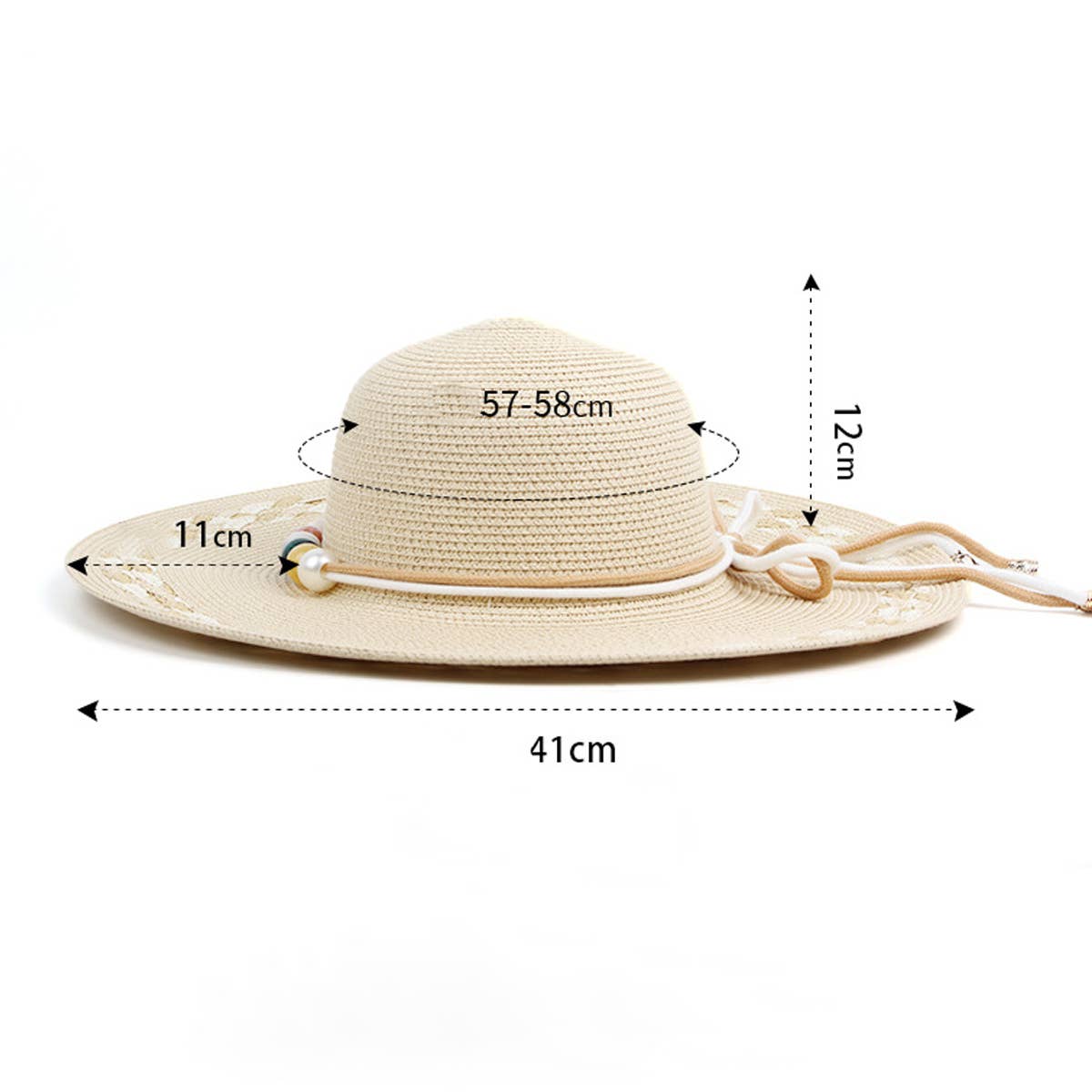 Women Pastoral Style Vacation Straw Hat_Cwah1200