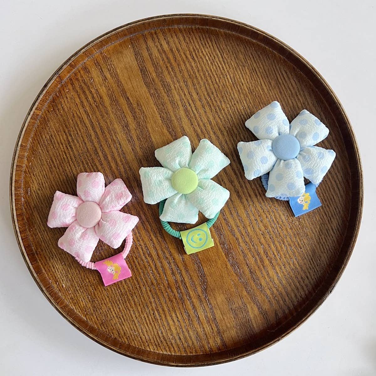 CHILDRENS MACARON FLOWER HAIR TIE_CWAHA1861