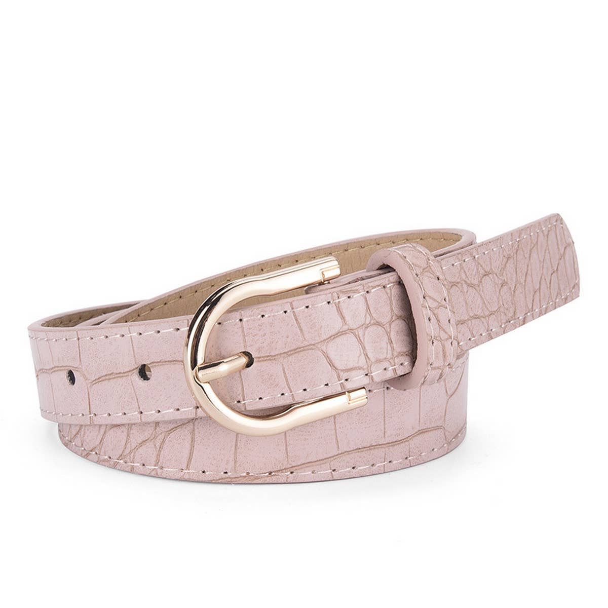 SIMPLE STONE PATTERN BUCKLE BELT_CWABE0590