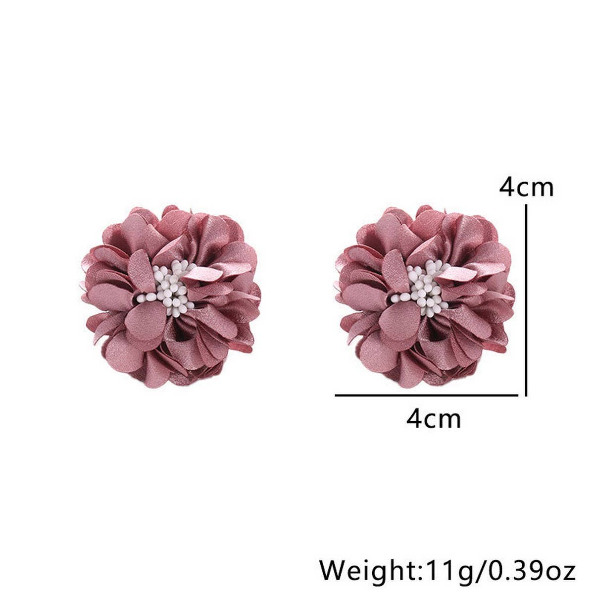 HANDMADE FABRIC FLOWER STUD EARRINGS MINIMALIST_CWMM6257