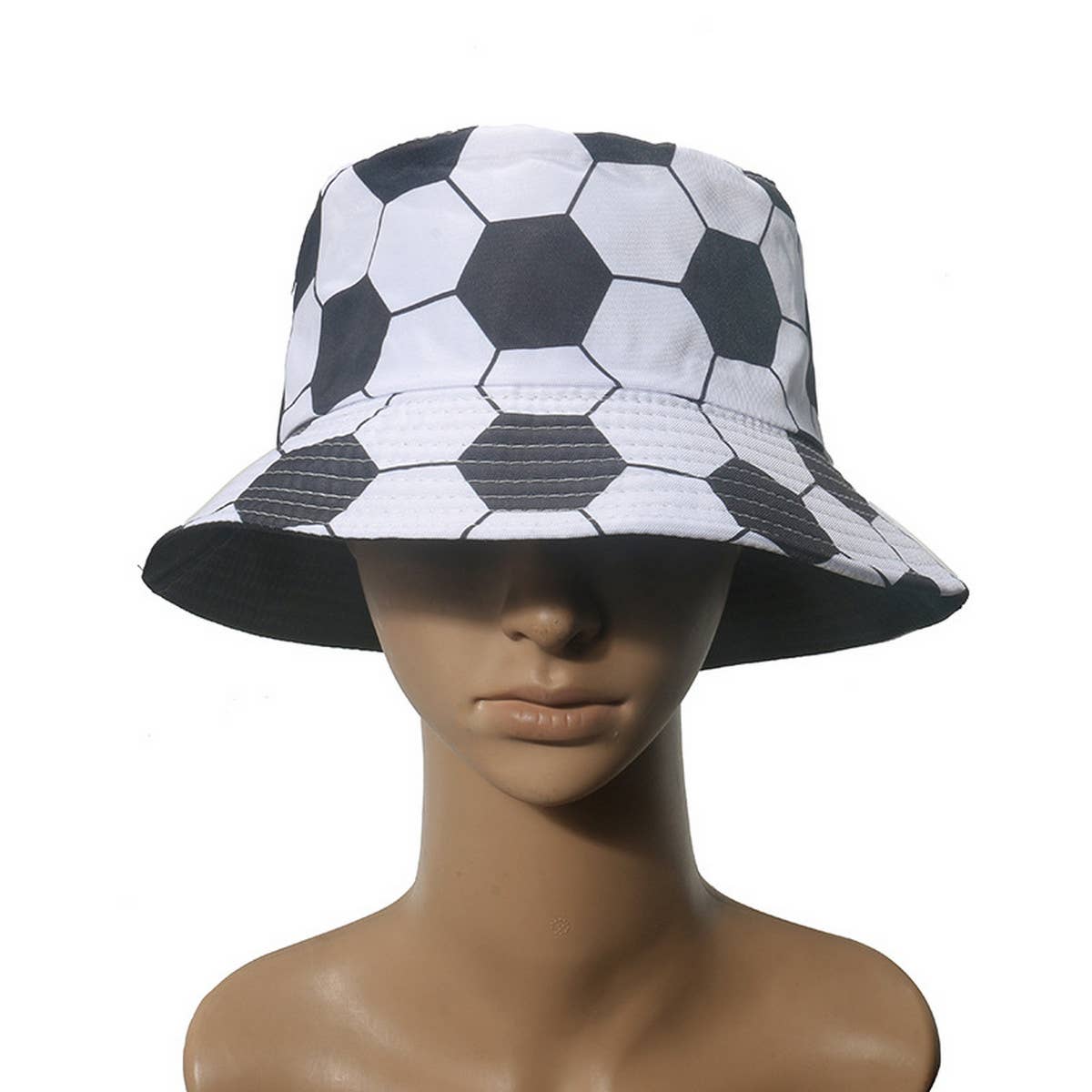 CASUAL DOUBLE SIDED FOOTBALL PRINT BUCKET HAT_CWAH1560