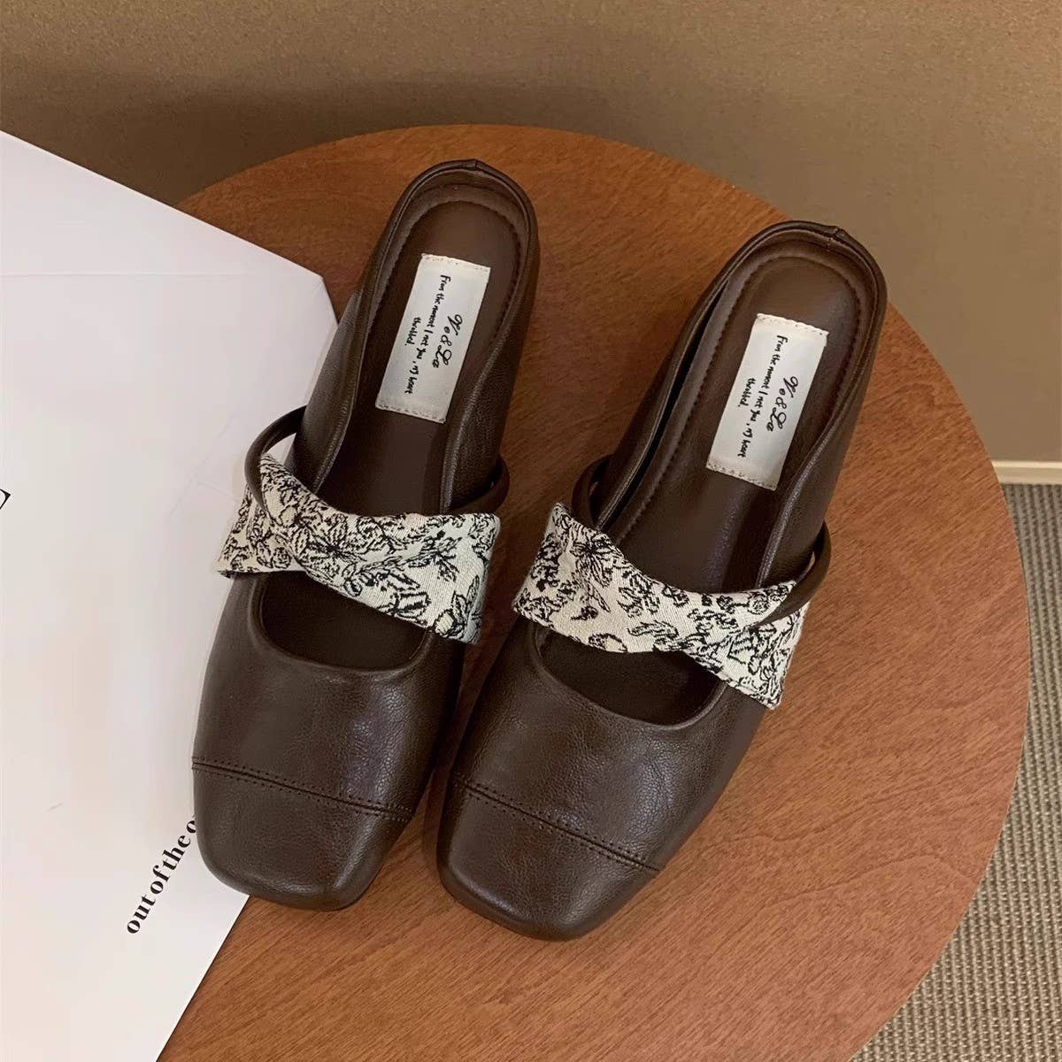 Wedge Heel Mary Jane Mules For Women