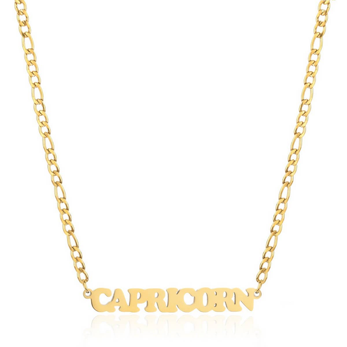 SIMPLE TWELVE ZODIAC STAINLESS STEEL GOLD NECKLACE_CWMM2726