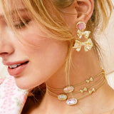 NEW RETRO GOLD BOW FLOWER NECKLACE FOR WOMEN_CWMM3758