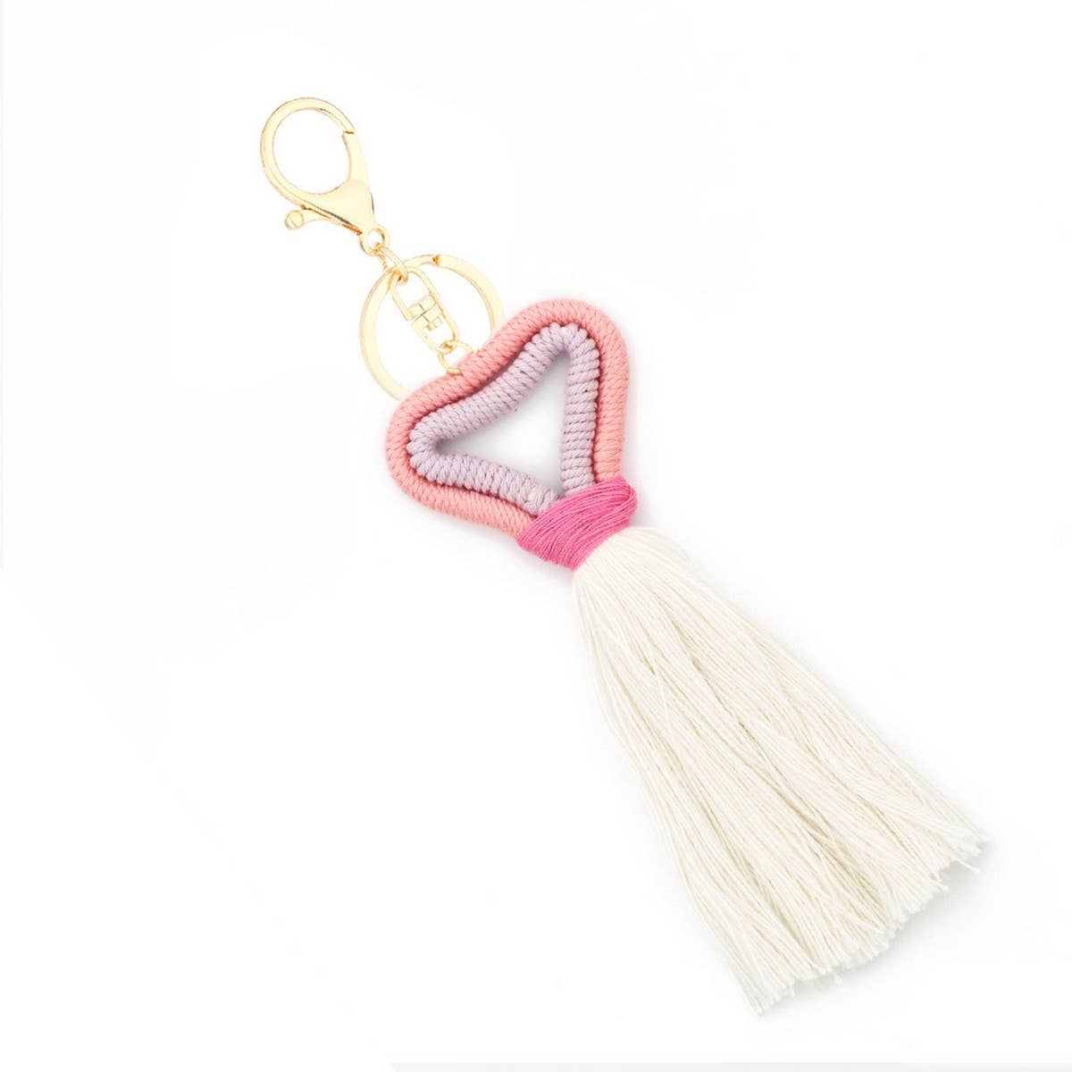 HANDMADE COTTON ROPE HEART KEYCHAIN_CWAB5074