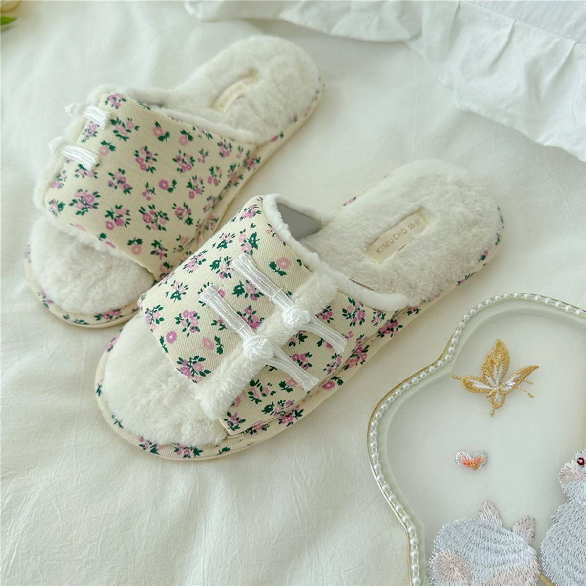 QIPAO BUTTONED WINTER OPEN TOE HOME SLIPPERS_CWMM2988