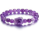 Cwaje3876_Amethyst Irregular Raw Stone Beads Bracelet