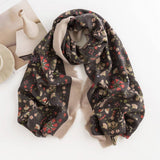 Cwasc2724_Cream Sweet Girl Style Printed Scarf Shawl