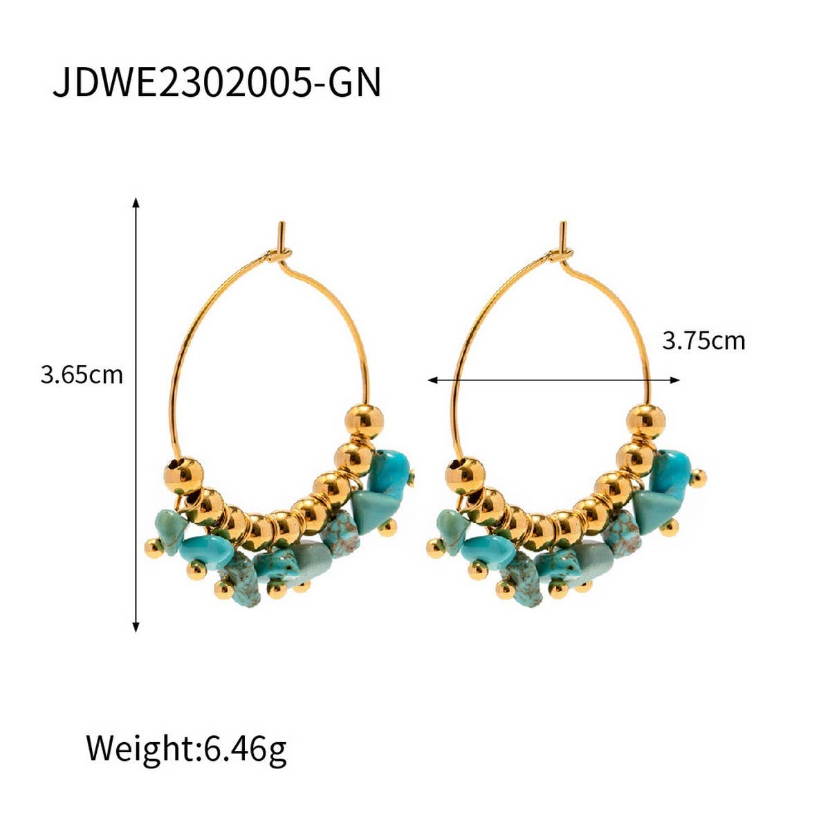 FASHION STAINLESS STEEL COLORED STONE EARRINGS_CWMM2355
