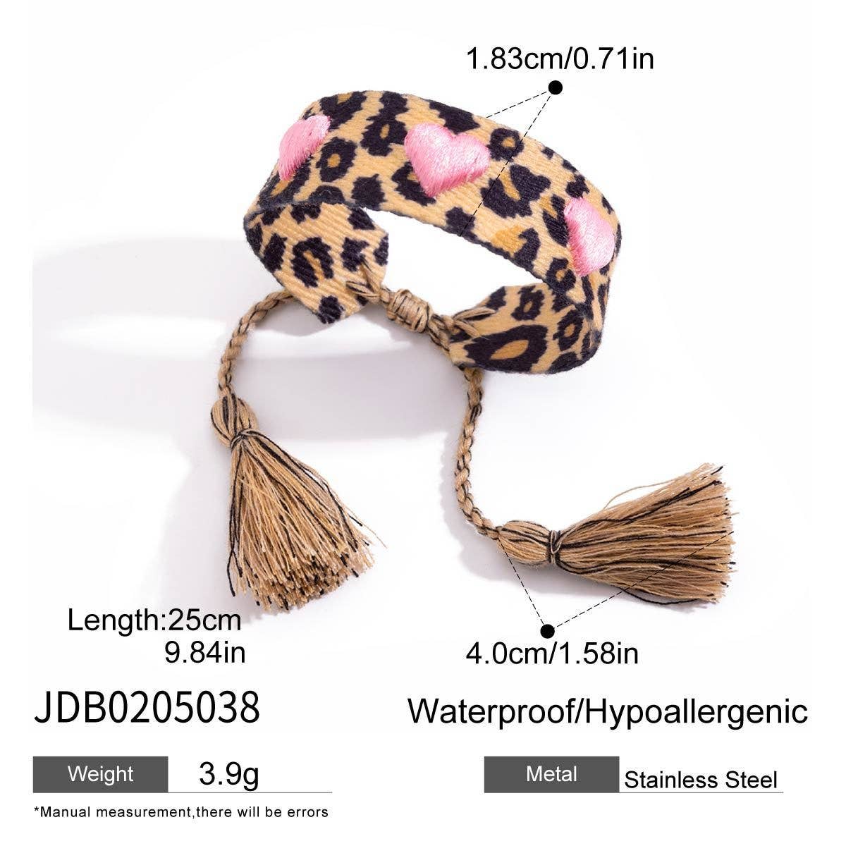 ADJUSTABLE COLORFUL CHERRY LEOPARD WOVEN BRACELET_CWAJE4711