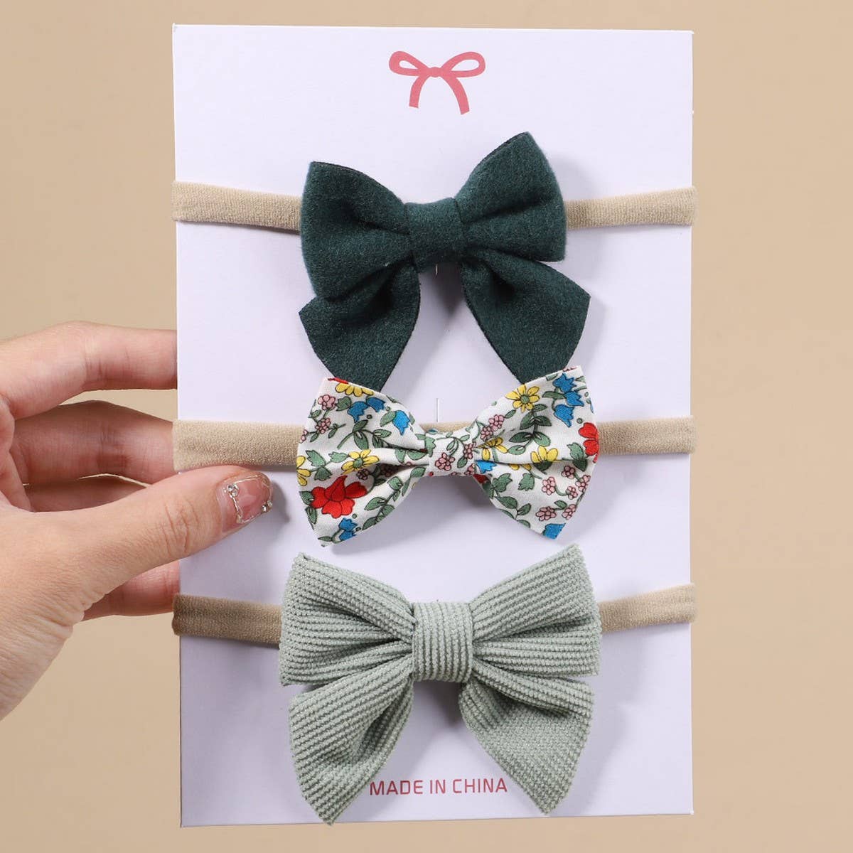 CORDUROY BOW BABY HEADBAND SET FOR GIRLS_CWAHA6751