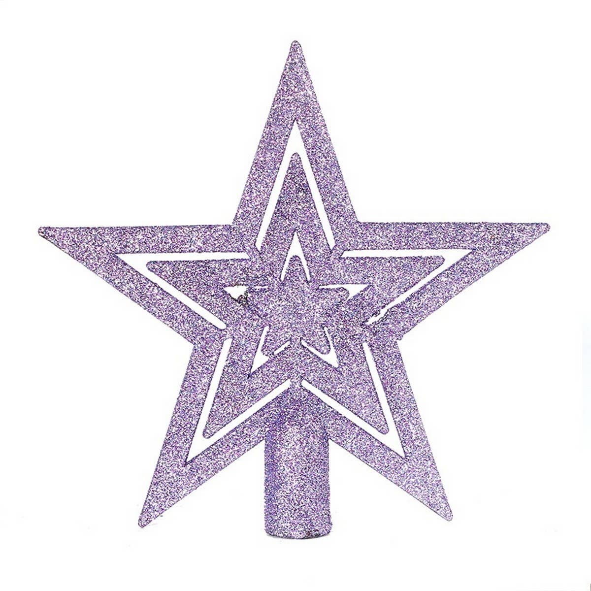 19CM GLITTER HOLLOW CHRISTMAS TREE TOPPER_CWMM9900