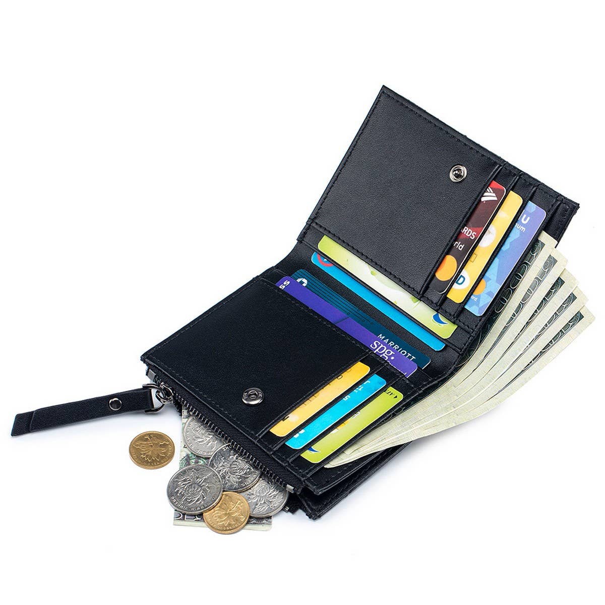 FASHION LEATHER EMBROIDERED SHORT FOLDING WALLET_CWAB3784