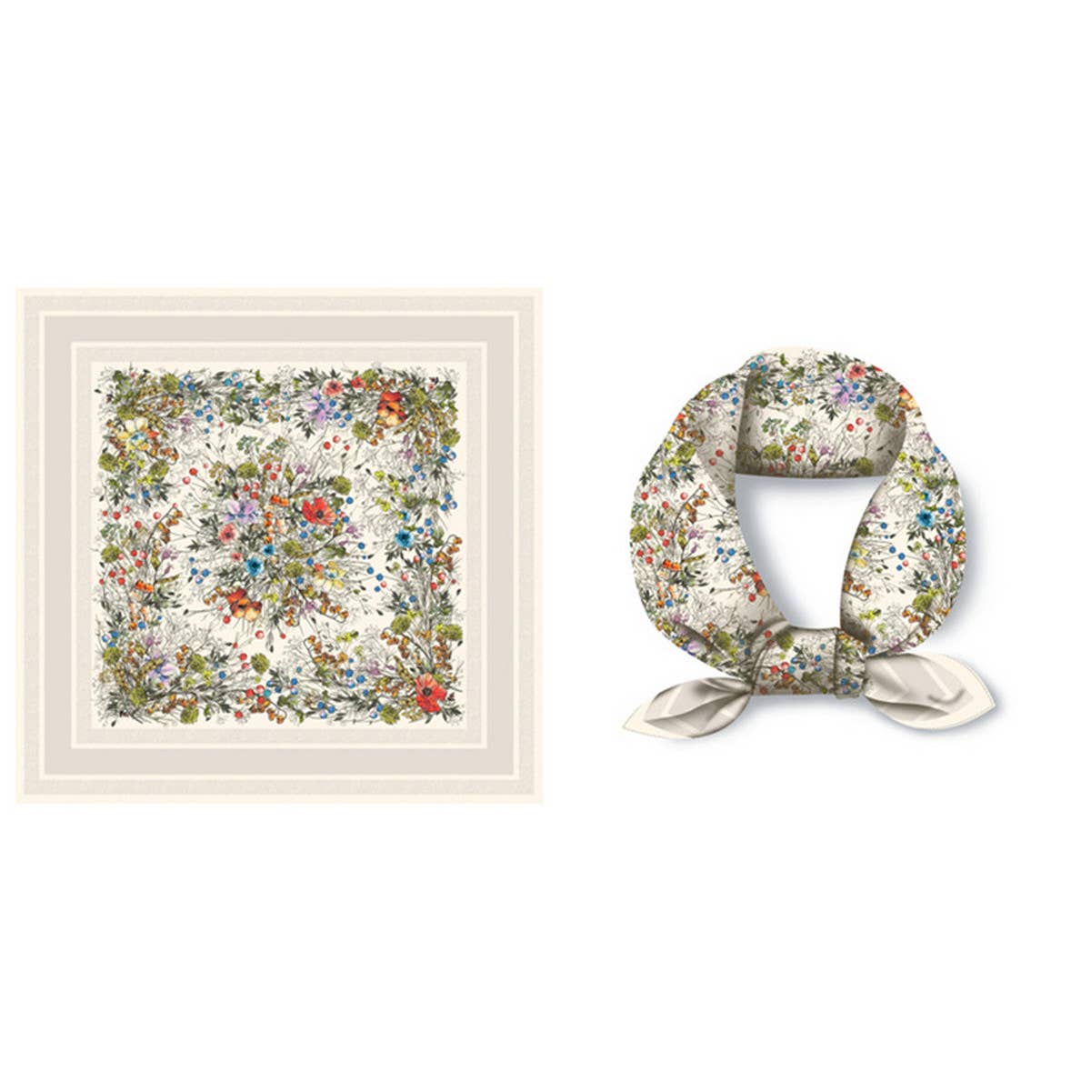 BOHO TREE PRINT SILK SCARF LUXURIOUS NECK WRAP_CWASC0644